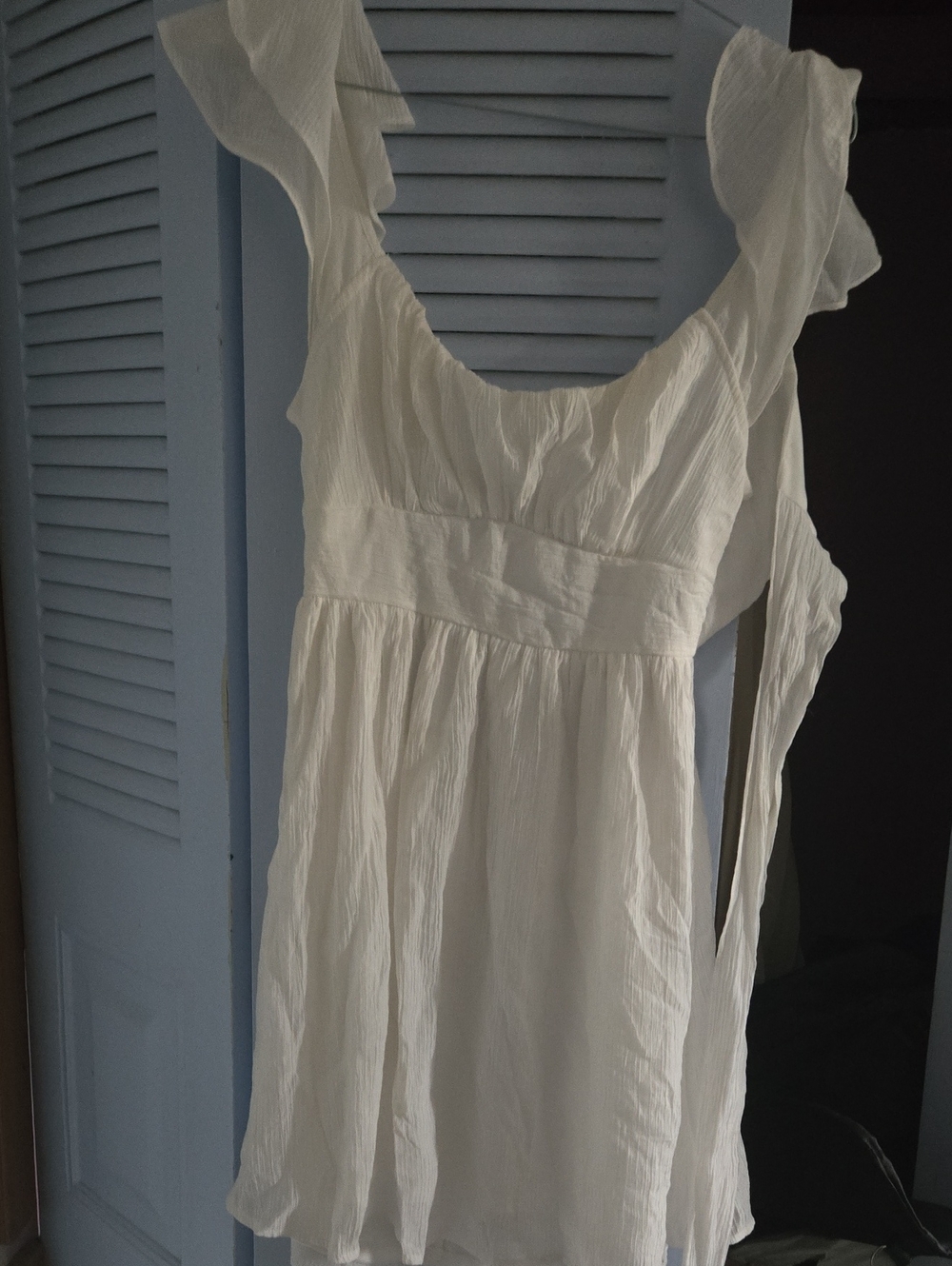 White Ruffle-Sleeve Dress